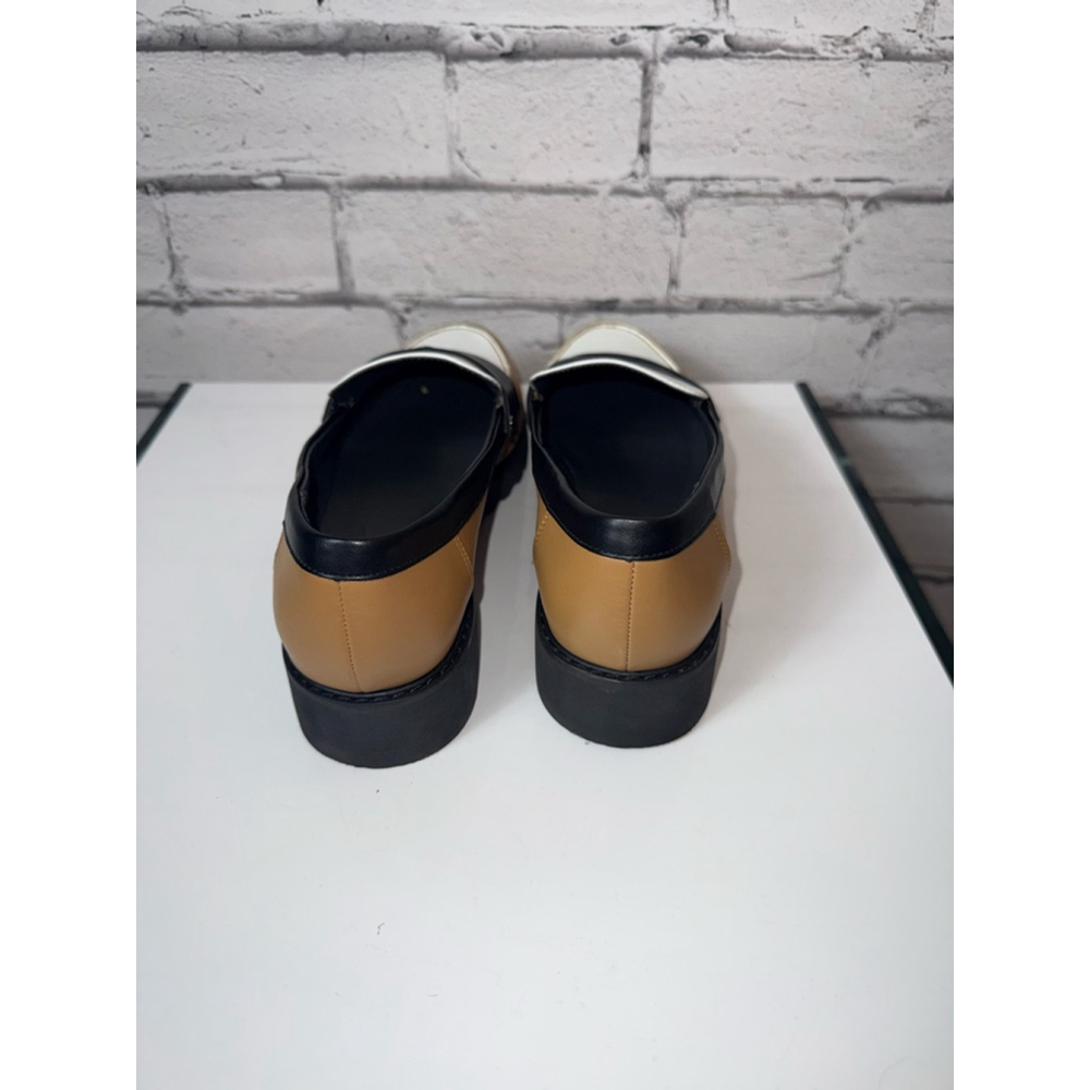 Women's Franco Sarto Cassandra Platform Penny Loafers Size 10 Brown White Black - Picture 7 of 10
